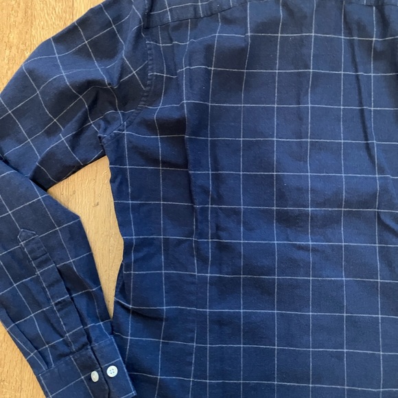 Bonobos | Men’s | medium | Navy blue plaid tailored slim fit button up shirt - Picture 4 of 5